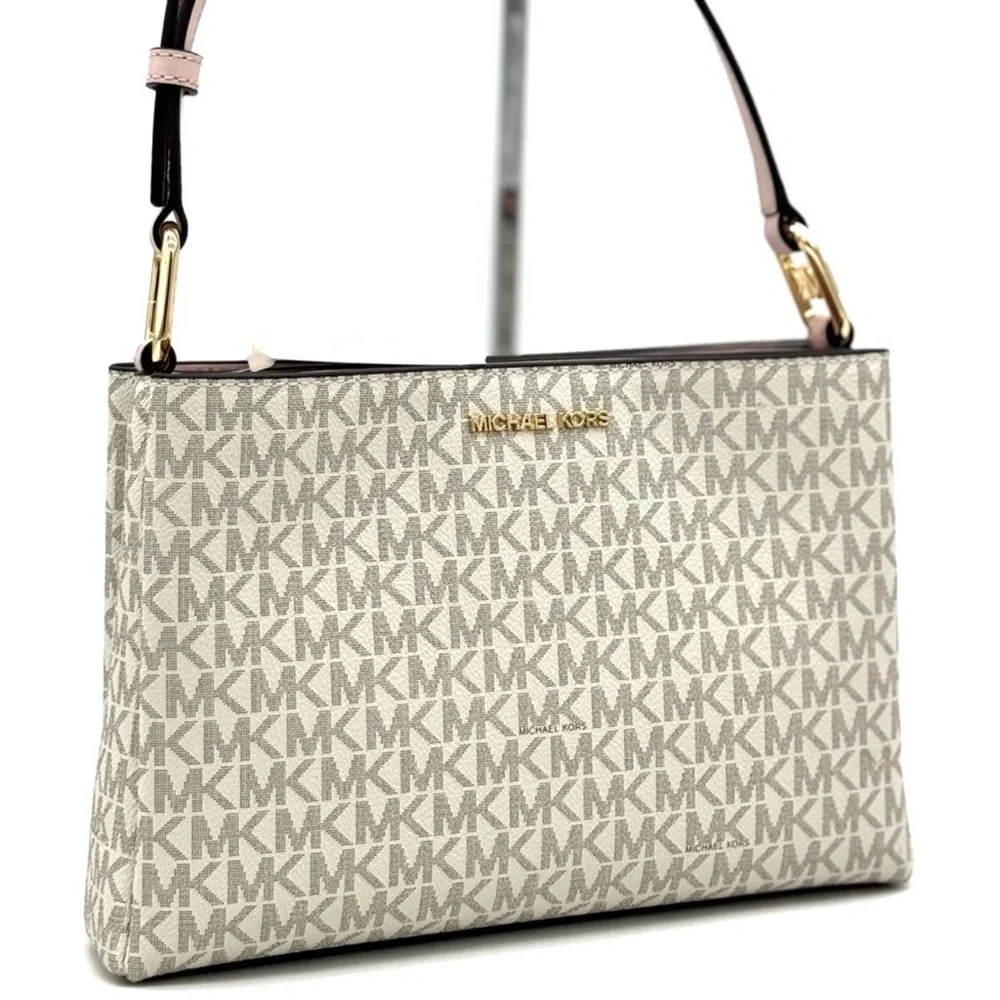 Michael Kors Trisha Medium Triple Compartment Crossbody Bag Powder Blush Multi
